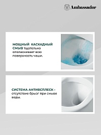 Ambassador Унитаз компакт Royal белый с сиденьем микролифт – фотография-10